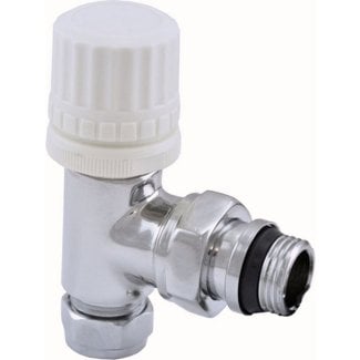 Luxus Thermostatventil vorbereitet 1/2" x 15 mm (M22) Klemm, winklig, Chrom