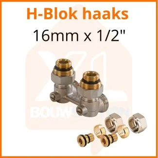 Zweirohr - Hahnblock in Eckform 16mm x 1/2''