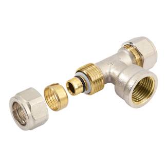 Bonfix Alu-Klemm x Innengewinde x Alu-Klemm T-Stück | 25 x 3/4 x 25