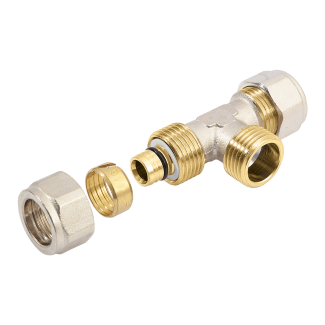 Bonfix Alu-Klemm x Außengewinde x Alu-Klemm T-Stück | 16 x 3/4 x 16