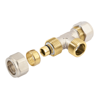 Bonfix Alu-Klemm x Außengewinde x Alu-Klemm T-Stück | 32 x 3/4 x 32