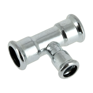 Bonfix Stahlverzinkt Press T-Stück reduziert (Heizung) | 35 x 28 x 28