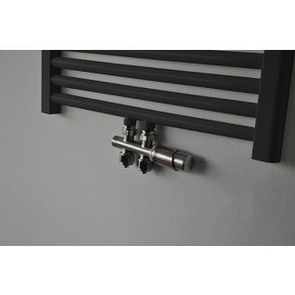 Riko Thermostat-Unterblock-Set, gerade, Gebürsteter Stahl