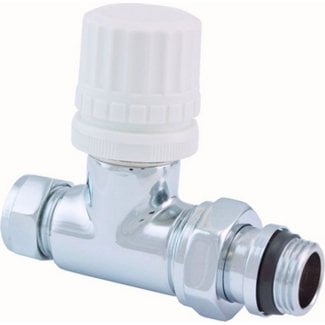 Luxus Thermostatventil vorbereitet 1/2" x 15 mm (M22) Klemm, gerade, Chrom