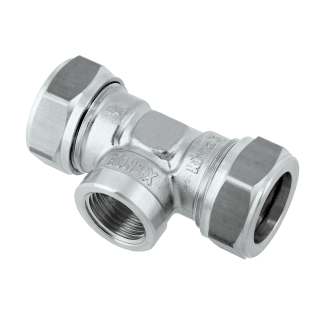 Bonfix verzinnt Klemm x Innengewinde x Klemm T-Stück | 22 x 1/2 x 22