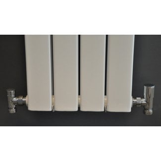 Wiesbaden Luxuriöses Anschlussset für Heizkörper, winklig, Chrom