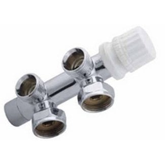 Thermostat-Unterblock 3/4", winklig-rechts, Chrom