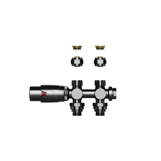 Thermostatventil für Wand- und Bodenanschluss Gunmetal Grau M30