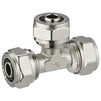 HS Schraubfitting T-Stück für Alu-Mehrschicht-Verbundrohr | 20 x 20 x 20