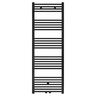160x40 cm - 700 Watt - Ecorad Badheizkörper - Matt Schwarz (RAL9005) - Universal-6 Anschlüsse