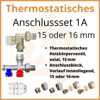 Eco 4 Thermostatisches M30-Anschlussset 1A