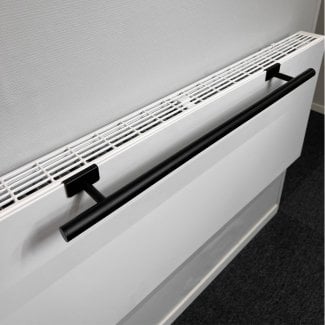 BSXL Handtuchhalter 400 mm für Heizkörper – Obenbefestigung Schwarz