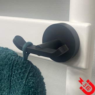 BSXL Magneet-Line Schwarz – Magnetischer doppelter Handtuchhaken