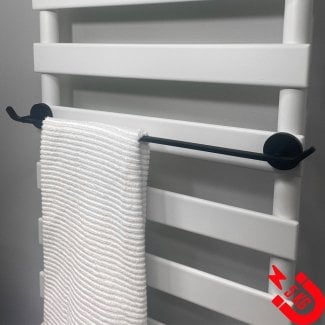 BSXL Magneet-Line Schwarz – Magnetischer Handtuchhalter 385 mm