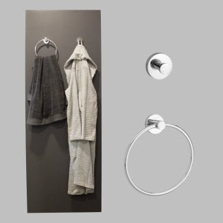 BSXL Magneet-Line Chrom – Kombi-Set Handtuchhaken einfach + geschlossener Handtuchring