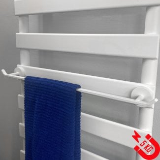 BSXL Magneet-Line Weiß – Magnetischer Handtuchhalter 385 mm