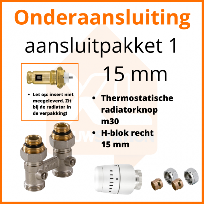 Eco 8 Thermostat-Anschlussset 1 für 15 mm Rohr