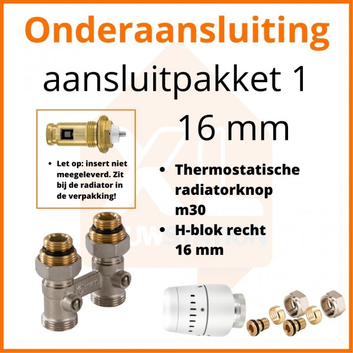 Eco 8 Thermostat-Anschlussset 1 für 16 mm Rohr