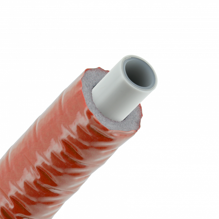 Bonfix Alu-Press Mehrschichtverbundrohr isoliert | Rot | 32 x 3.0 | Rolle 25 meter