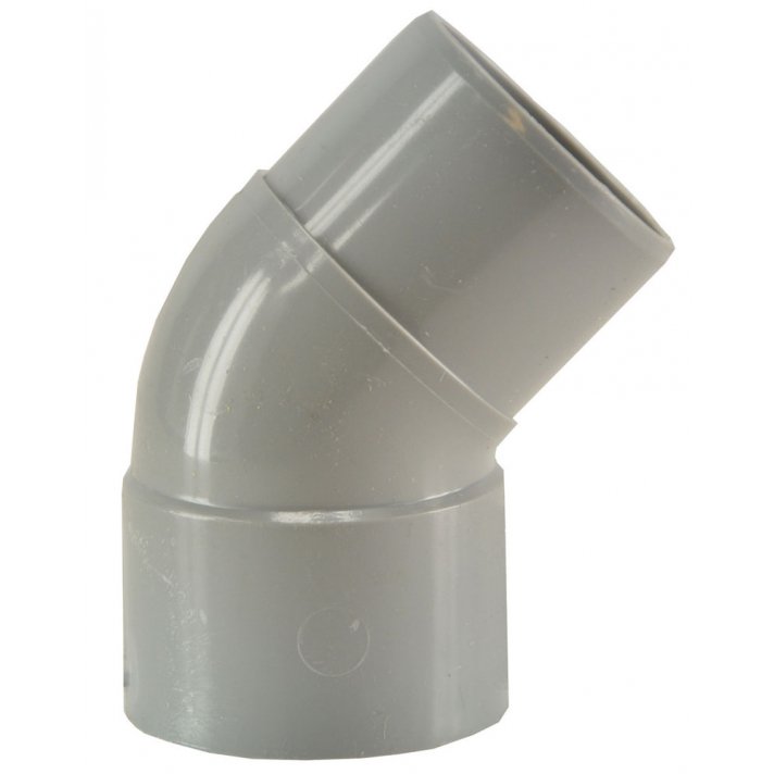 Abflussbogen Muffe 75 mm x Spitzende 75 mm 45 Grad PVC
