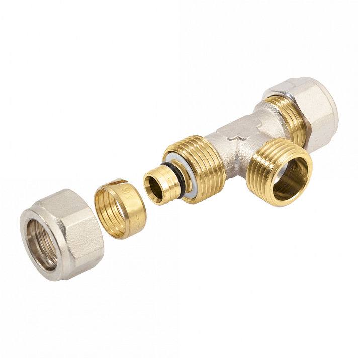 Bonfix Alu-Klemm x Außengewinde x Alu-Klemm T-Stück | 16 x 3/4 x 16