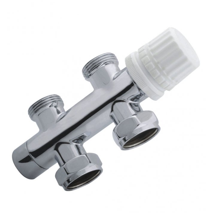Thermostat-Unterblock 3/4", gerade, Chrom