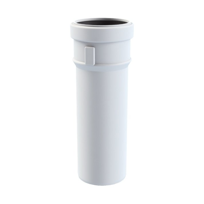 Safe-PP Abgasrohr Länge 250 mm x Ø80 mm Weiß PP