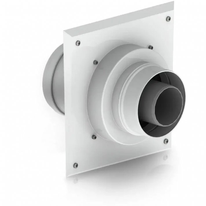 Twinsafe Konzentrischer Schachtanschluss + Brandschutzmanschette Ø60/100 mm