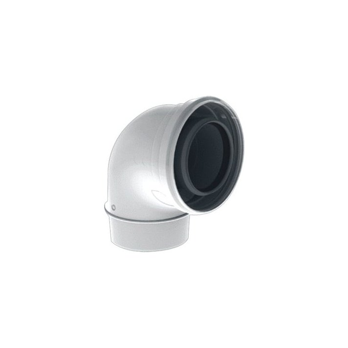 TwinSafe Bogen 90° Ø60/100 mm Konzentrisch Weiß PP