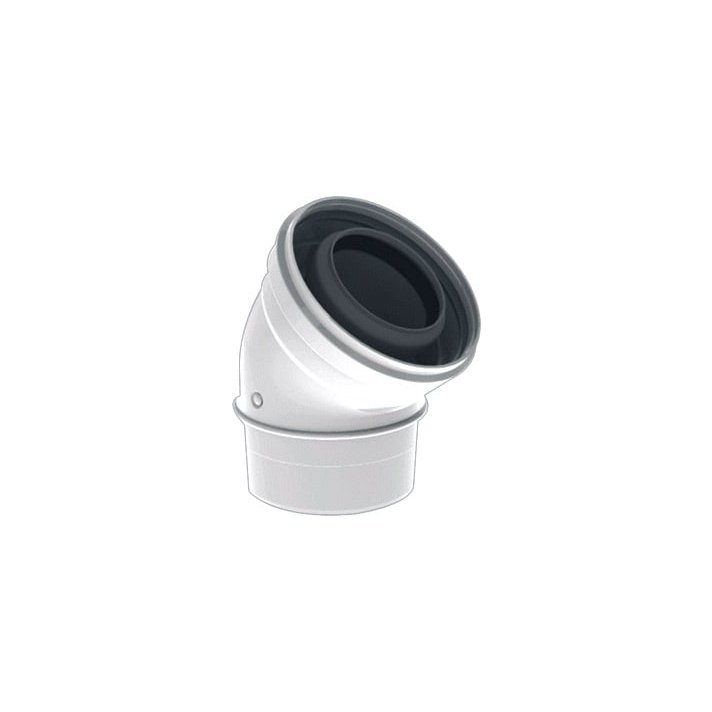 TwinSafe Bogen 45° Ø60/100 mm Konzentrisch Weiß PP