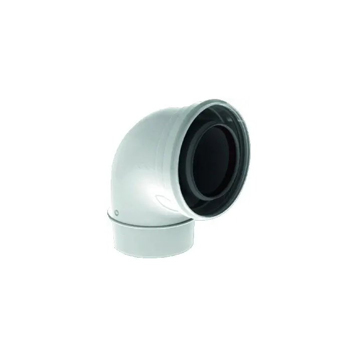 TwinSafe Bogen 90° Ø80/125 mm Konzentrisch Weiß PP