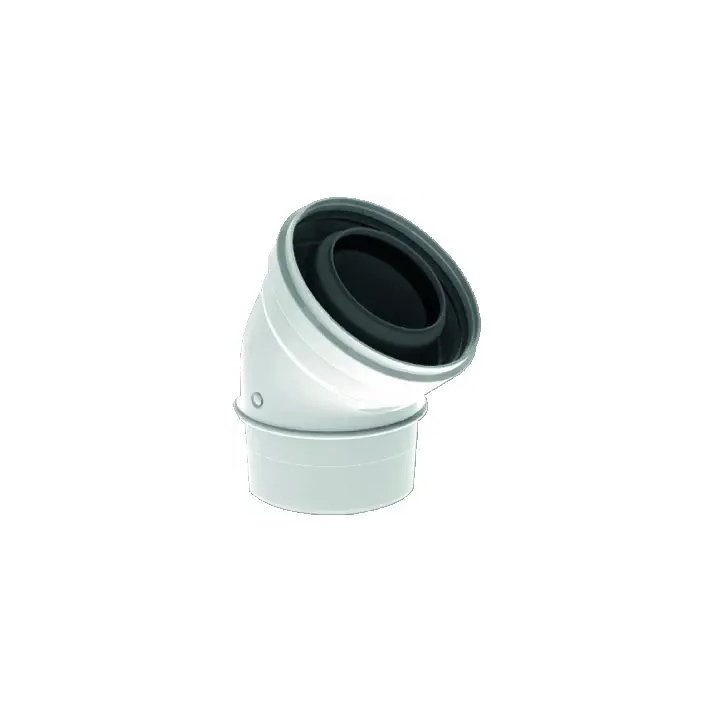 TwinSafe Bogen 45° Ø80/125 mm Konzentrisch Weiß PP