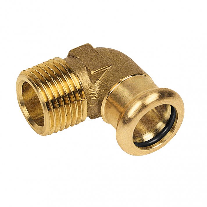 Bonfix Rotkupfer Außengewinde x Press Winkelstück (Wasser) | 3/8 x 12