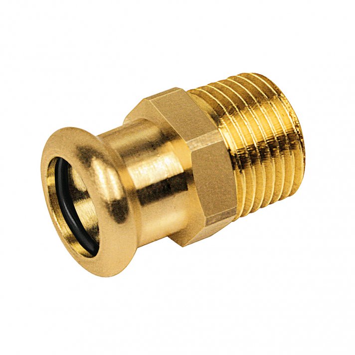 Bonfix Rotkupfer Außengewinde x Press Anschlussstück (Wasser) | 3/4 x 22