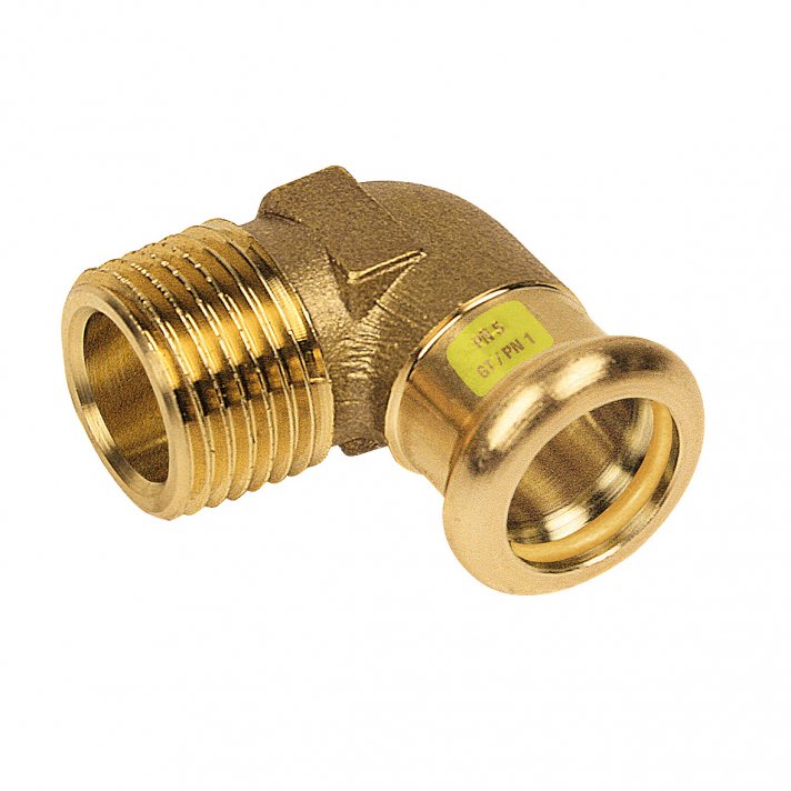 Bonfix Rotkupfer Außengewinde x Press Winkelstück (Gas) | 1/2 x 15