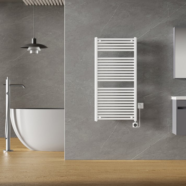 Elara Elektrischer Heizkörper Smart WiFi 118,5 x 60 cm Glanzweiß