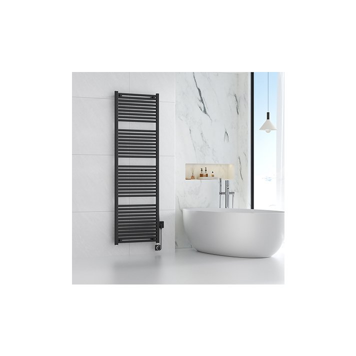 Elara Elektrischer Heizkörper Smart WiFi 181,7 x 60 cm Matt Schwarz