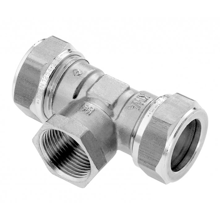 Bonfix verzinnt Klemm x Innengewinde x Klemm T-Stück | 15 x 1/2 x 15