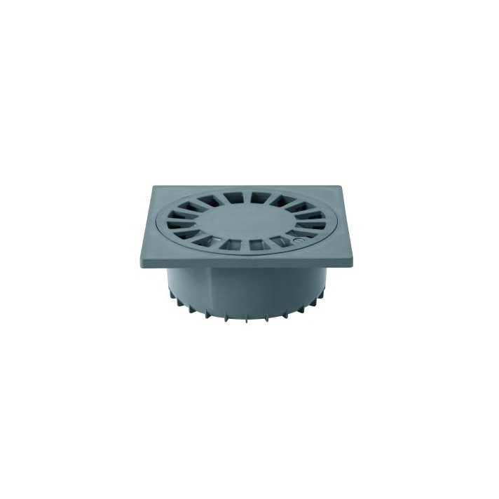 Bodenablauf mit Unterauslass 15 cm x 15 cm 50 mm PVC