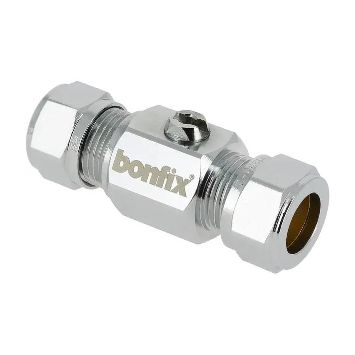 Bonfix Gerade Armatur 12x12 mm (Schlitzschraubenbetätigung)