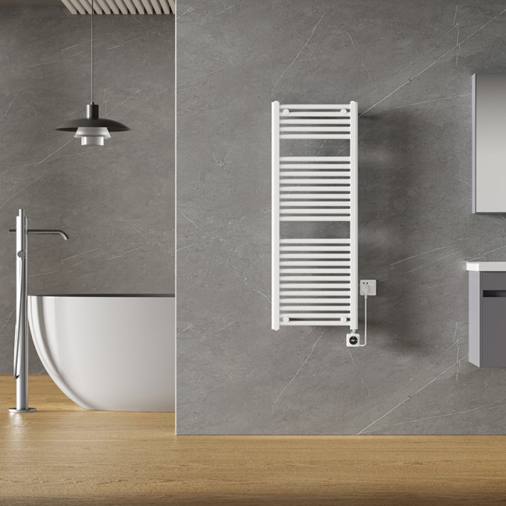 Elara Elektrischer Heizkörper Smart WiFi 118,5 x 45 cm Glanzweiß
