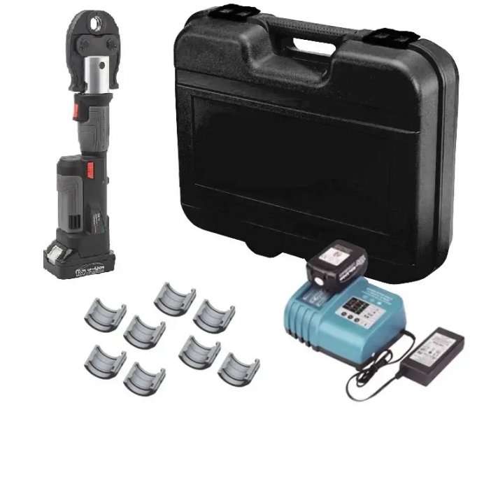 Alpha Akku-Pressmaschine Set PZ-1930 (Presszange, 18V Ladegerät, 2x Akku, 4x Backen)