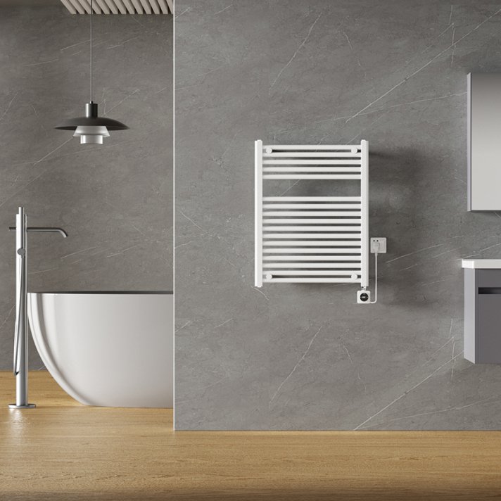 Elara Elektrischer Heizkörper Smart WiFi 76,6 x 60 cm Glanzweiß