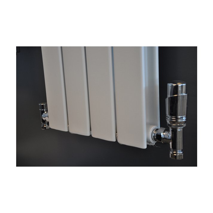 Wiesbaden Luxuriöses Thermostat-Anschlussset für Heizkörper, winklig, Chrom