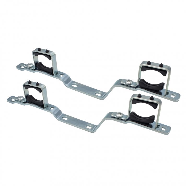 Doppelte Aufhängebügel für Verteiler Messing Vernickelt 1" 2 St./Set