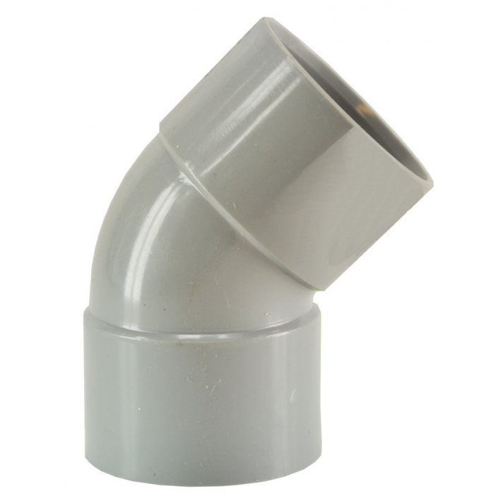 Abflussbogen Doppelmuffe 110 mm 45 Grad PVC