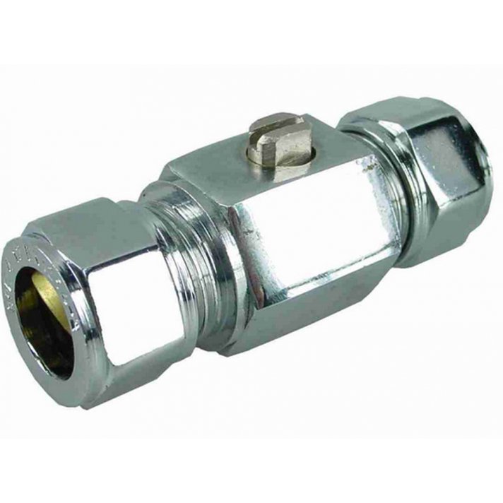 Riko Chrom Mini-Kugelhahn gerade Klemm 12 mm x 12 mm