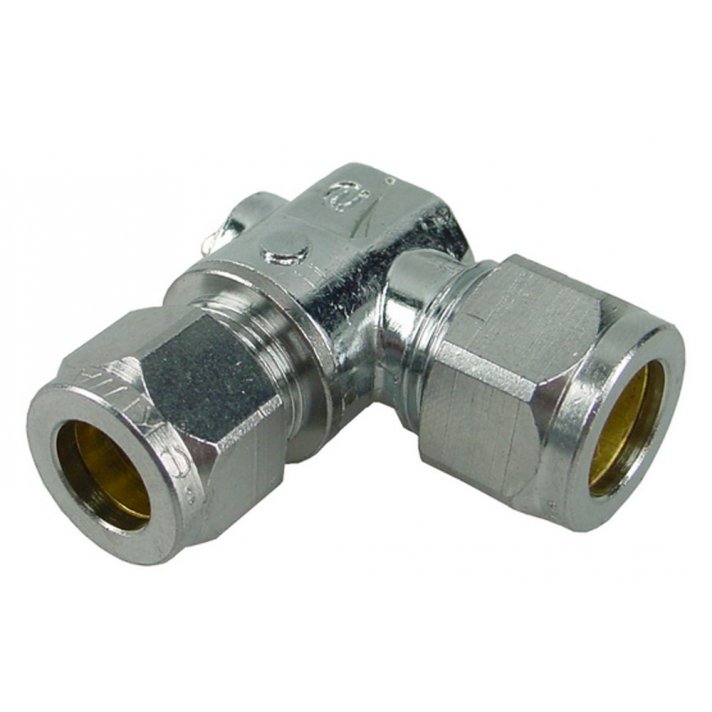 Riko Chrom Mini-Kugelhahn Winklig Klemm 12 mm x 12 mm