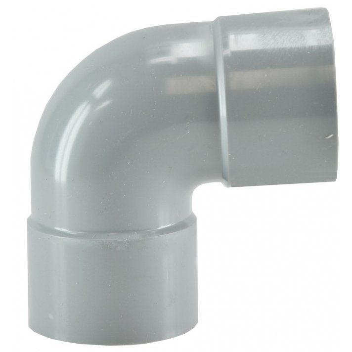 Abflussbogen Doppelmuffe 75 mm 90 Grad PVC