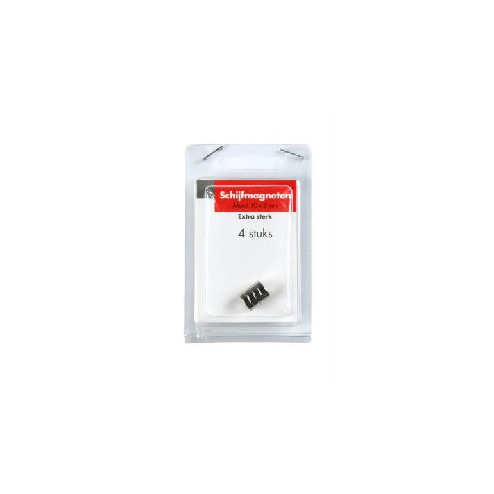 Blister Mini-Scheibenmagnet stark 10x3 mm / 4 Stück